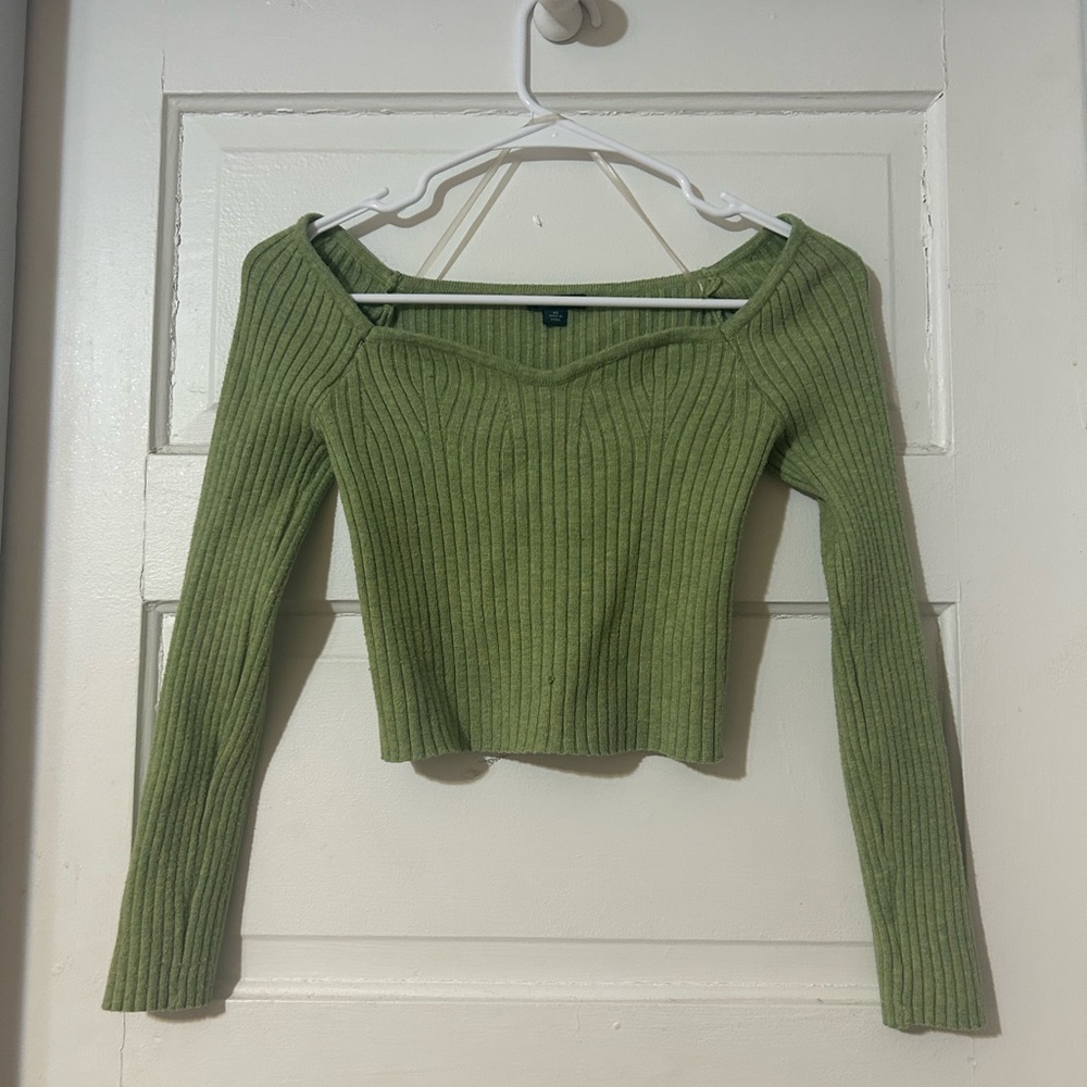 Wild Fable Olive Off-the-Shoulder Sweater
